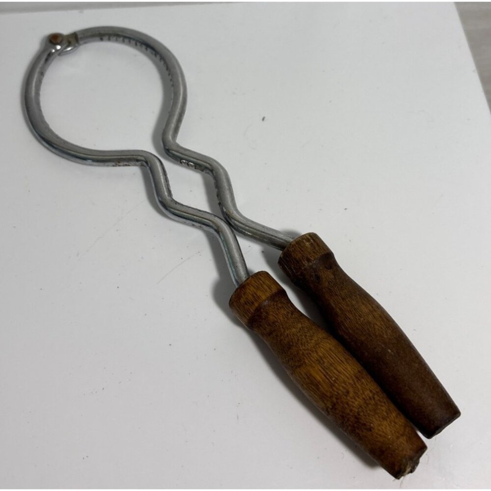 Vintage Metal & Wood Jar Opener Tool